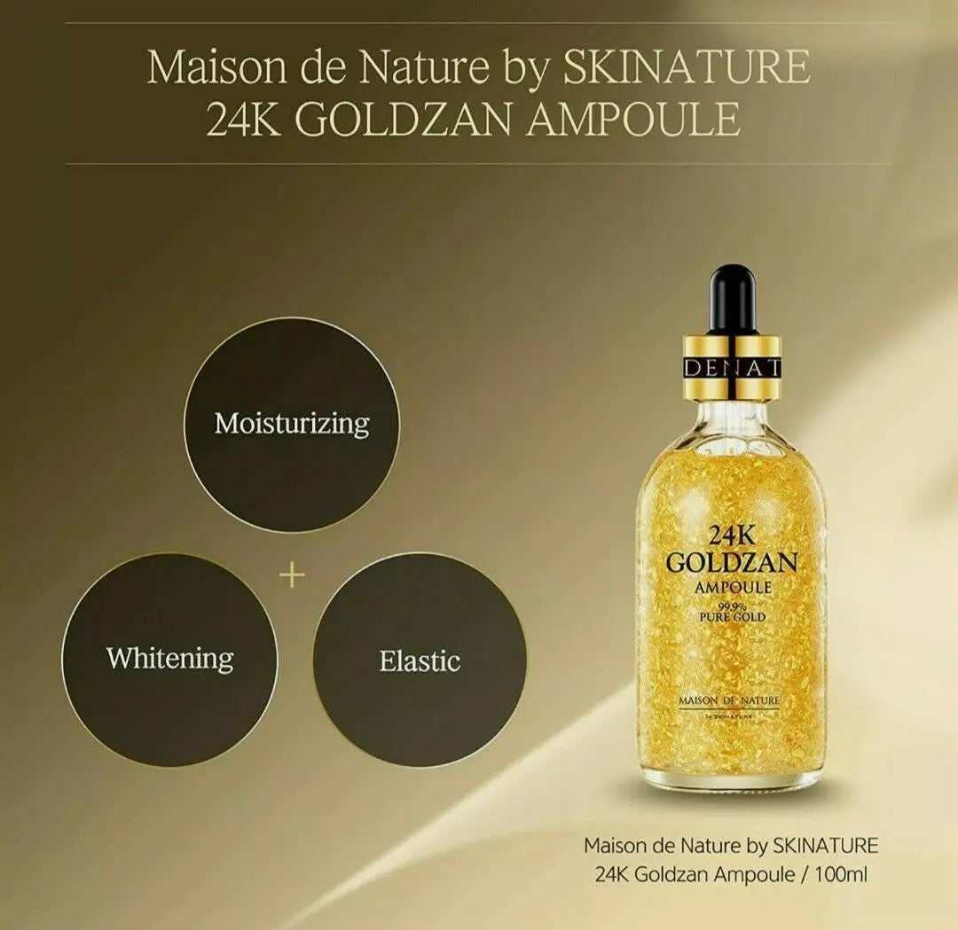 24K Goldzan Facial Serum Ampoule Pure Gold 99.9% Maison De Nature
